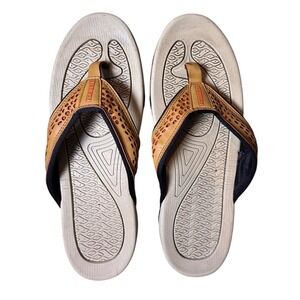 HobiBear Mens Flip Flops Sandals Thong Tan Orange Size 44 US 10-10.5 Beach Trip